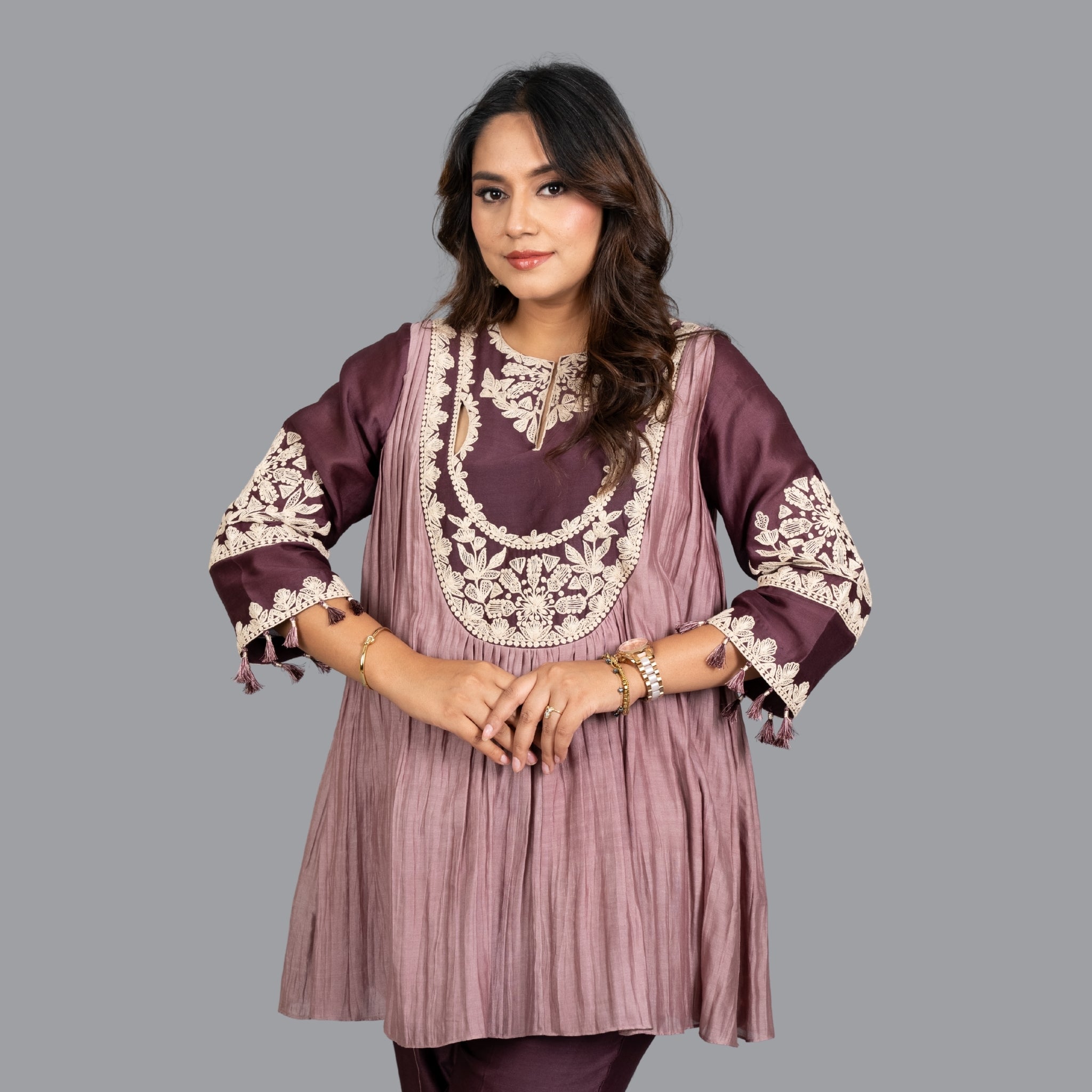 Plum Grace Pleated Ensemble