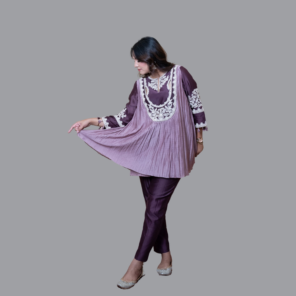 Plum Grace Pleated Ensemble