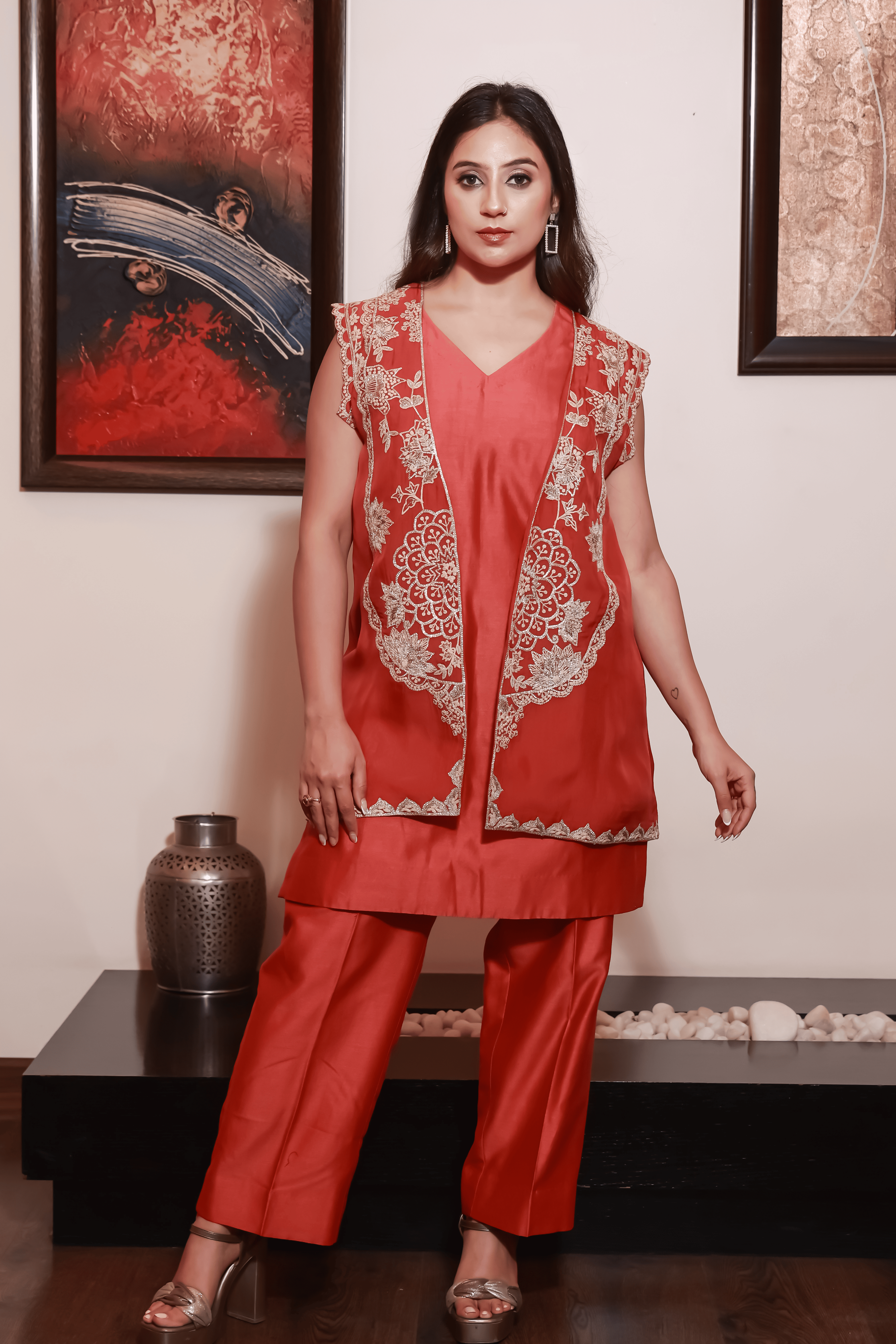 Crimson Bloom Co-ord Set