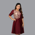 Crimson Bloom Couture Dress