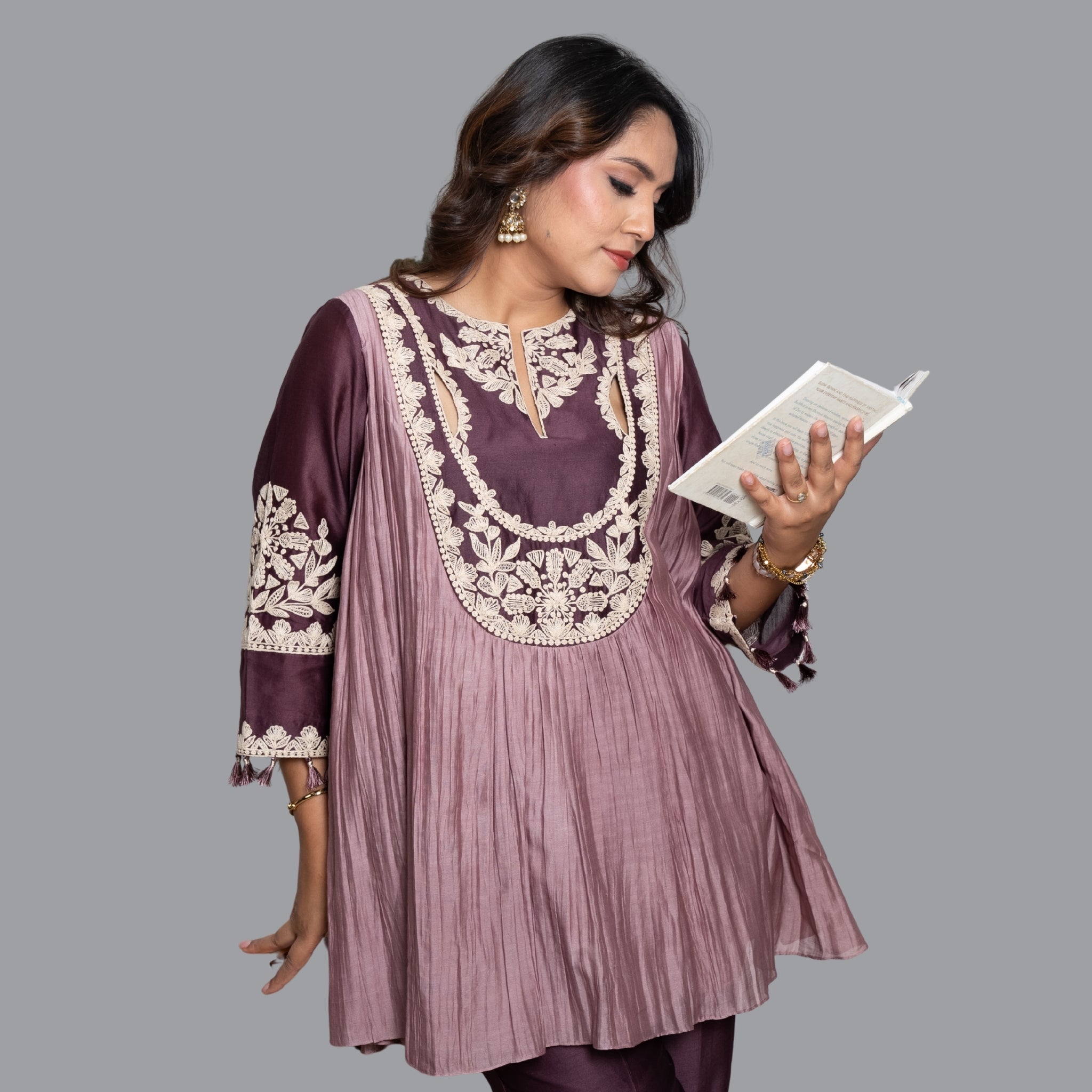 Plum Grace Pleated Ensemble