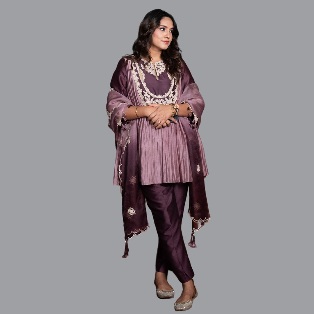 Plum Grace Pleated Ensemble