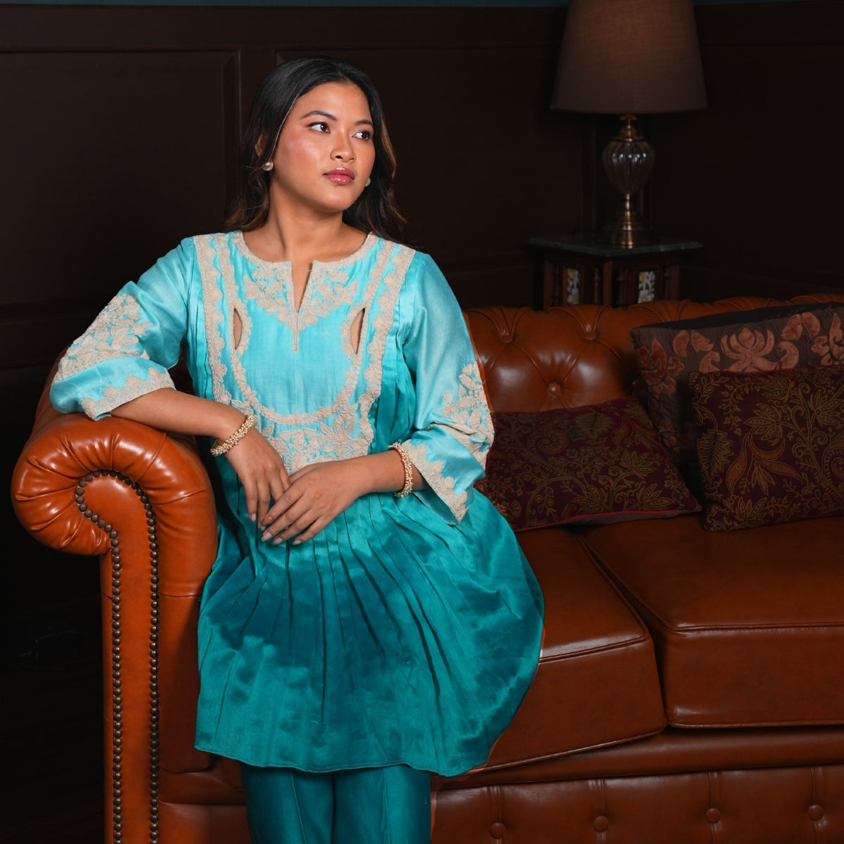 Emerald Mist Pleated Set