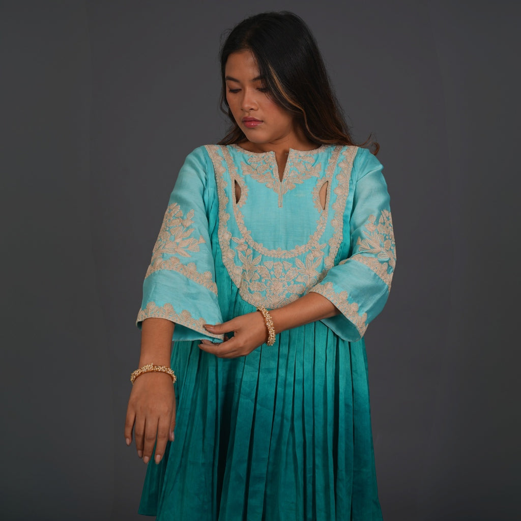 Emerald Mist Pleated Set