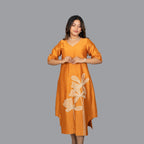 Golden Blossom Embroidered Dress