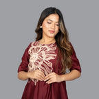 Crimson Bloom Couture Dress