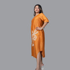 Golden Blossom Embroidered Dress