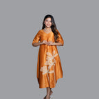Golden Blossom Embroidered Dress
