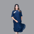 Navy Whisper Embroidered Dress