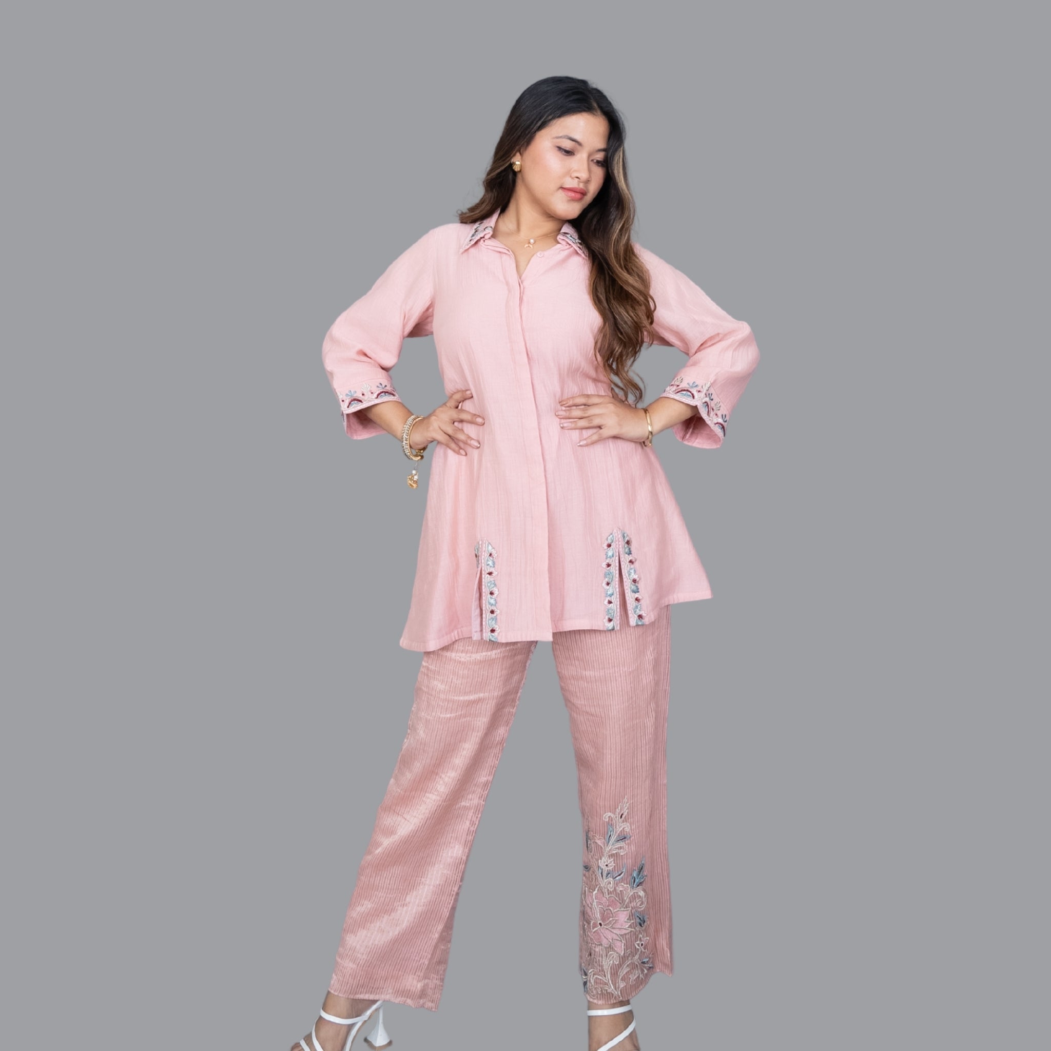 Blush Whisper Embroidered Set