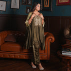 Olive Regal Cape Set