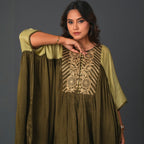 Olive Regal Cape Set
