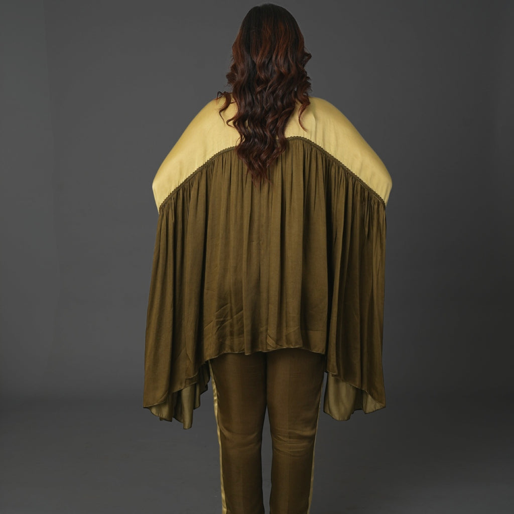 Olive Regal Cape Set