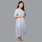 Silver Mist Pleated Dress