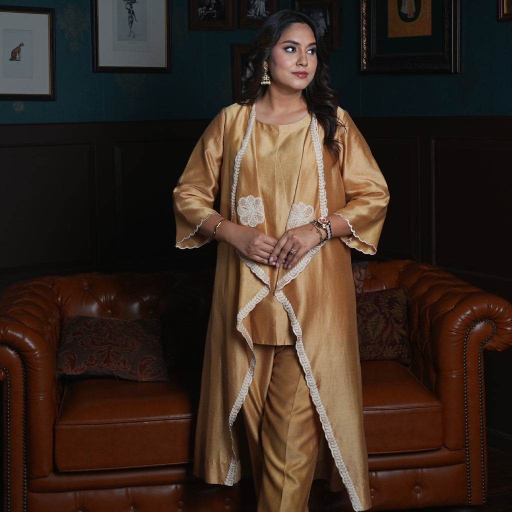 Golden 3 pc jacket set