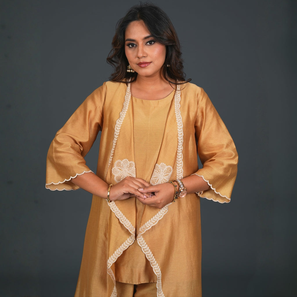 Golden 3 pc jacket set