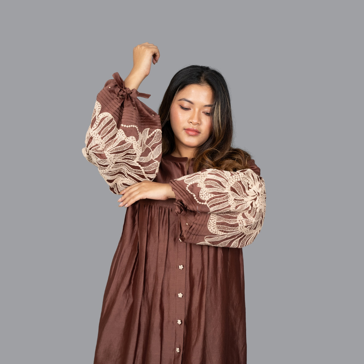 Mocha Muse Statement Dress
