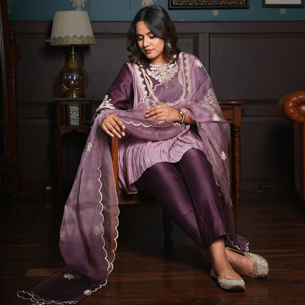 Plum Grace Pleated Ensemble