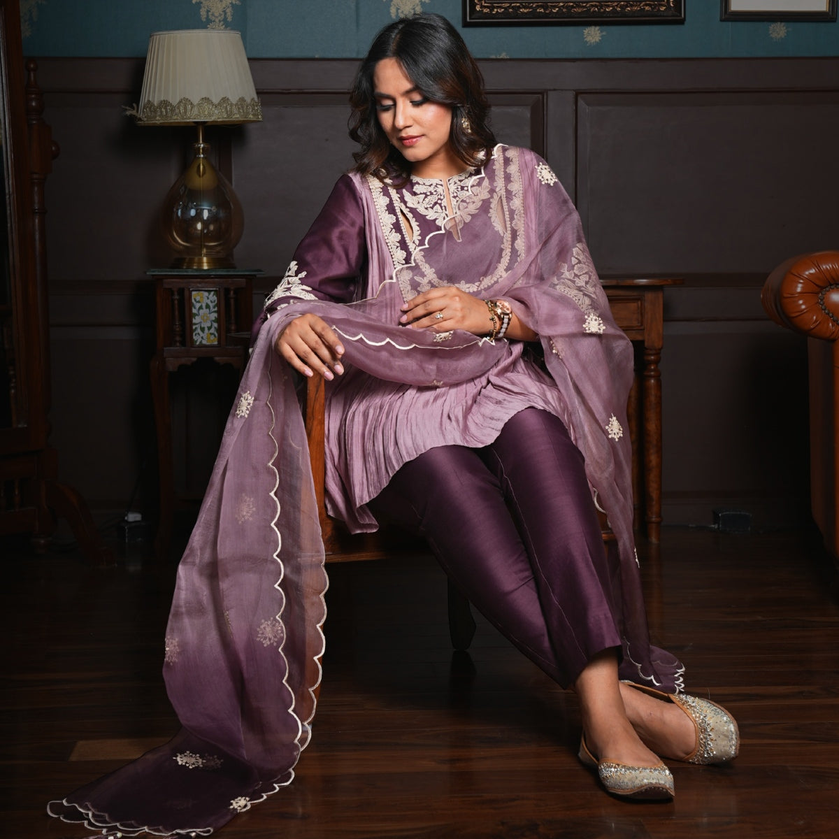 Plum Grace Pleated Ensemble