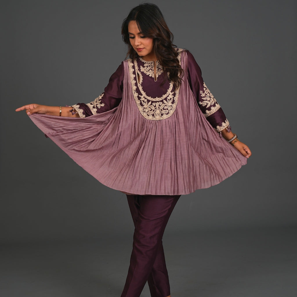 Plum Grace Pleated Ensemble