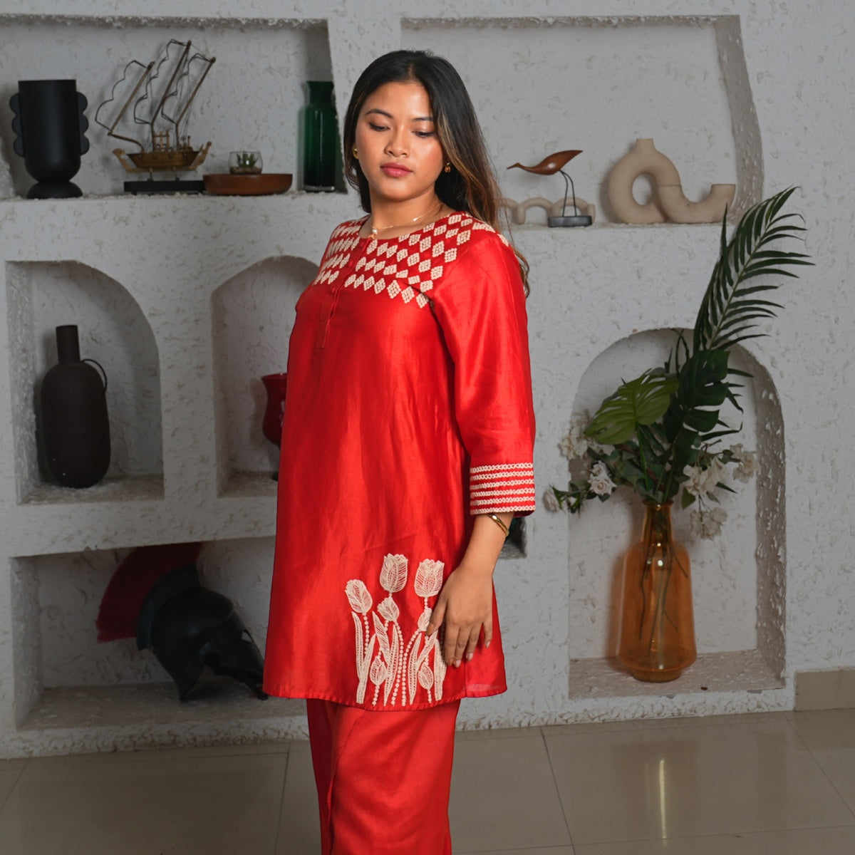 Ruby Vine Embroidered Set