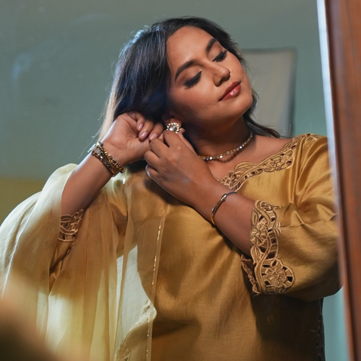 Zariah Golden Three-Piece Set